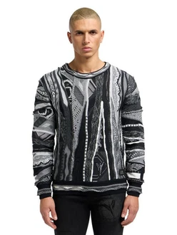 Carlo Colucci Pullover Dondi Grau/Schwarz/Silber/Dunkelgrau