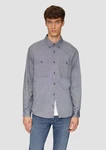 s.Oliver Langarmhemd Regular Fit Button-Down Kragen Grau/Hellgrau/Dunkelblau