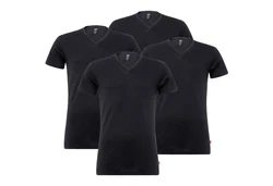 Levi's T-Shirt Herren V-Ausschnitt Kurzarm (4er Pack) Schwarz/Grau
