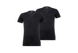 Levi's T-Shirt Herren V-Ausschnitt Kurzarm (4er Pack) Schwarz/Grau