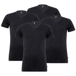 Levi's T-Shirt Herren V-Ausschnitt Kurzarm (4er Pack) Schwarz/Grau