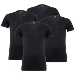 Levi's T-Shirt Herren T-Shirts, 4er Pack - V-Ausscnitt, Kurzarm, (Packung, 4er Pack)