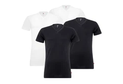 Levi's T-Shirt Herren V-Ausschnitt Kurzarm (4er Pack) Schwarz/Weiß/Dunkelblau