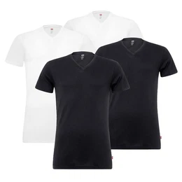 Levi's T-Shirt Herren T-Shirts, 4er Pack - V-Ausscnitt, Kurzarm, (Packung, 4er Pack)
