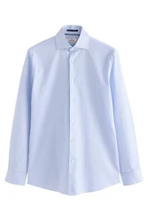 Next Langarmhemd Signature Slim Fit Strukturhemd Cutaway-Kragen Hellblau/Blau/Dunkelblau
