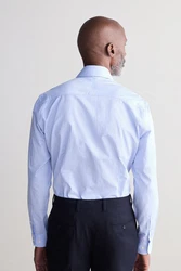 Next Langarmhemd Signature Slim Fit Strukturhemd Cutaway-Kragen Hellblau/Blau/Dunkelblau