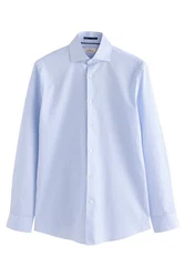 Next Langarmhemd Signature Slim Fit Strukturhemd Cutaway-Kragen Hellblau/Blau/Dunkelblau