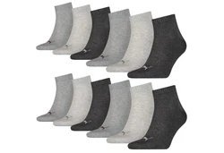 PUMA BODYWEAR Socken Quarter - Everyday Kurzsocken Dunkelgrau/Grau/Hellgrau
