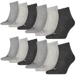 PUMA BODYWEAR Socken Quarter Everyday Dunkelgrau/Grau/Hellgrau