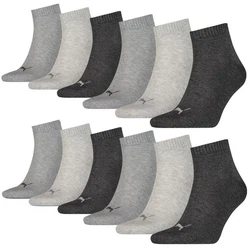 PUMA BODYWEAR Socken Quarter - Everyday Kurzsocken Dunkelgrau/Grau/Hellgrau