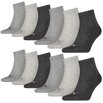 PUMA BODYWEAR Socken Quarter - Everyday Kurzsocken Dunkelgrau/Grau/Hellgrau