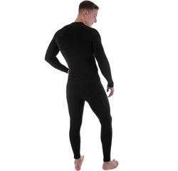 Black Snake Thermounterhemd und Thermounterhose Funktionsunterwäsche Set Schwarz
