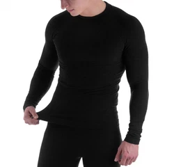 Black Snake Thermounterhemd und Thermounterhose Funktionsunterwäsche Set Schwarz