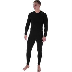 Black Snake Thermounterhemd und Thermounterhose Funktionsunterwäsche Set Schwarz