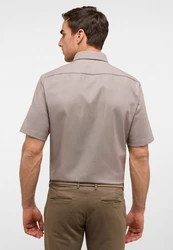 Eterna Kurzarmhemd COMFORT FIT NON IRON Khaki/Beige/Braun/Grau