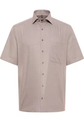 Eterna Kurzarmhemd COMFORT FIT NON IRON Khaki/Beige/Braun/Grau