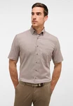 Eterna Kurzarmhemd COMFORT FIT NON IRON Khaki/Beige/Braun/Grau