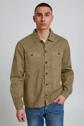 Blend Langarmhemd BLEND BHShirt Khaki/Dunkelgrün/Braun