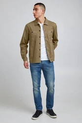 Blend Langarmhemd BLEND BHShirt Khaki/Dunkelgrün/Braun