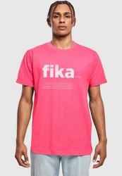 MisterTee Kurzarmshirt Herren Fika Definition Tee Rosa