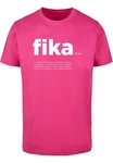 MisterTee Kurzarmshirt Herren Fika Definition Tee Rosa