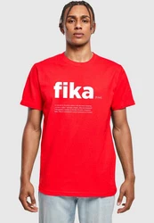 MisterTee Kurzarmshirt Herren Fika Definition Tee Rosa/Rot