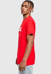 MisterTee Kurzarmshirt Herren Fika Definition Tee Rosa/Rot