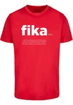 MisterTee Kurzarmshirt Herren Fika Definition Tee Rosa/Rot