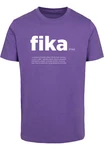 MisterTee Kurzarmshirt Herren Fika Definition Tee Rosa/Lila/Fliederfarben