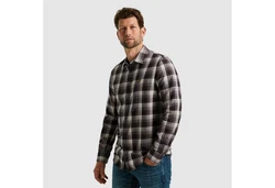 PME LEGEND Longsleeve Hemd Grau/Rot/Schwarz/Dunkelgrau