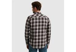 PME LEGEND Longsleeve Hemd Grau/Rot/Schwarz/Dunkelgrau