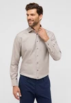 Eterna Langarmhemd MODERN FIT NON IRON Beige/Khaki/Braun