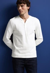 STREET ONE MEN Langarmshirt Weiß/Creme