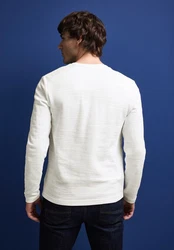 STREET ONE MEN Langarmshirt Weiß/Creme