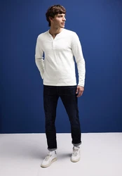 STREET ONE MEN Langarmshirt Weiß/Creme
