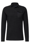 STREET ONE MEN Langarmshirt mit Brusttasche Schwarz/Dunkelgrau