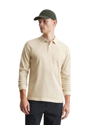 Marc O'Polo Langarm-Poloshirt Khaki/Beige