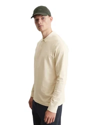 Marc O'Polo Langarm-Poloshirt Khaki/Beige