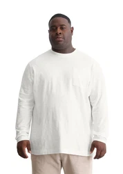 Marc O'Polo Langarmshirt Heavy-Slub-Jersey Weiß/Schwarz/Creme