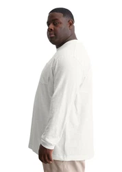 Marc O'Polo Langarmshirt Heavy-Slub-Jersey Weiß/Schwarz/Creme