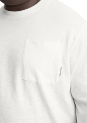 Marc O'Polo Langarmshirt Heavy-Slub-Jersey Weiß/Schwarz/Creme
