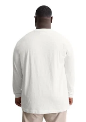 Marc O'Polo Langarmshirt Heavy-Slub-Jersey Weiß/Schwarz/Creme