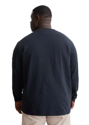 Marc O'Polo Langarmshirt Heavy-Slub-Jersey Schwarz/Dunkelblau