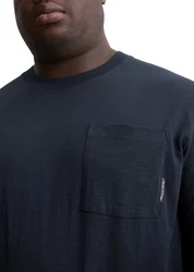 Marc O'Polo Langarmshirt Heavy-Slub-Jersey Schwarz/Dunkelblau