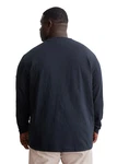 Marc O'Polo Langarmshirt Heavy-Slub-Jersey Schwarz/Dunkelblau