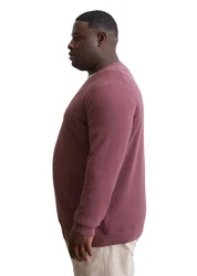 Marc O'Polo Rundhalspullover Dunkelrot/Schwarz/Lila/Bordeaux
