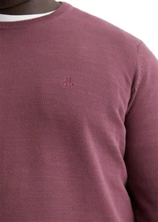 Marc O'Polo Rundhalspullover Dunkelrot/Schwarz/Lila/Bordeaux