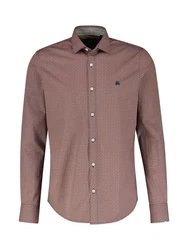 LERROS Langarmhemd Poplinhemd Braun/Dunkelrot/Lila/Bordeaux/Rot
