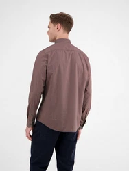 LERROS Langarmhemd Poplinhemd Braun/Dunkelrot/Lila/Bordeaux/Rot
