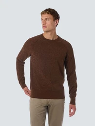 Strickpullover Zweifarbiger Chenille-Rundhalspullover